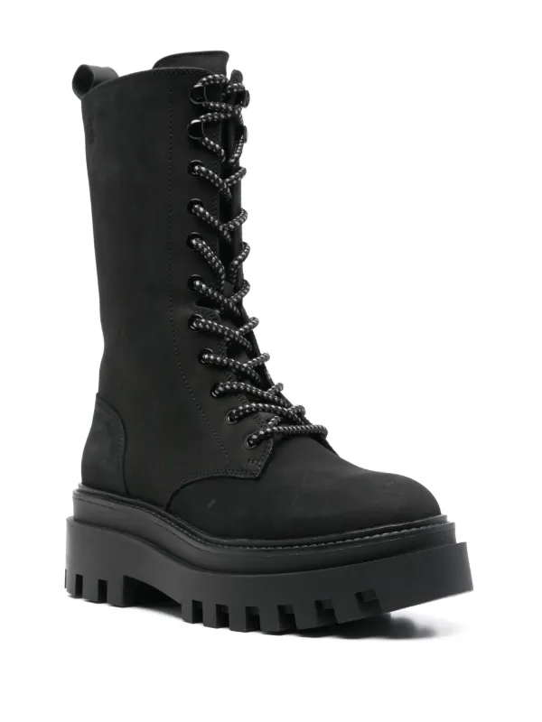 Calvin Klein Jeans Leather Platform Boots Black FARFETCH JO