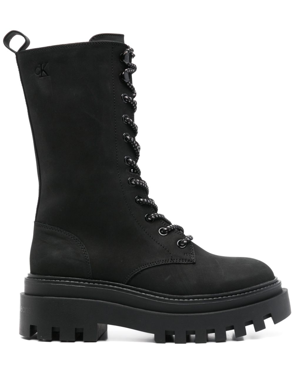 Calvin Klein Jeans leather platform boots Black