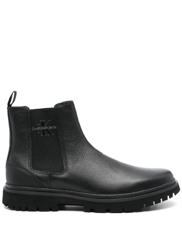 Calvin Klein Jeans Leather Boots Black FARFETCH ZA