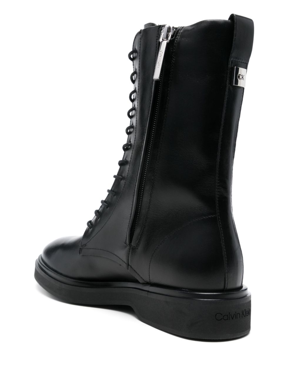 Calvin Klein leather boots Black