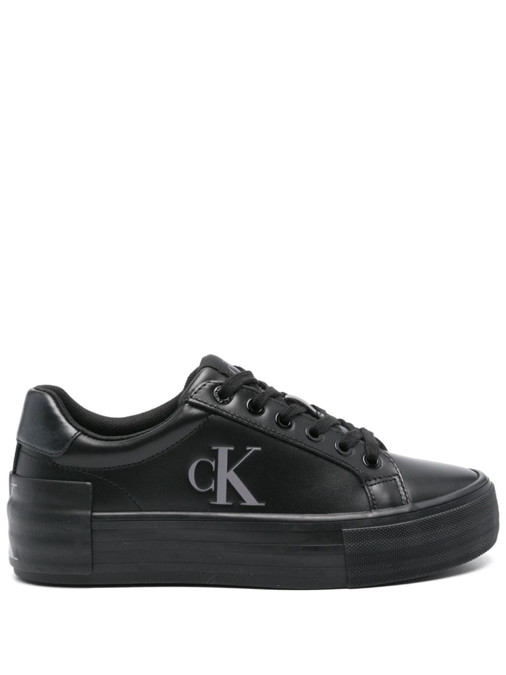 Calvin Klein Jeans Leren sneakers Zwart