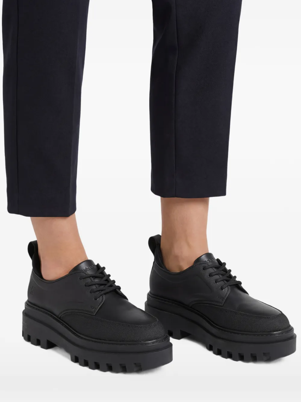 Calvin Klein Jeans Leren derby schoenen Zwart