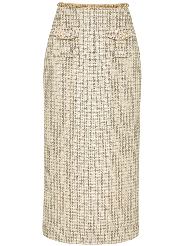 スカート Self-Portrait Skirt Embellished Denim Cargo Maxi Skirt – self-portrait-US