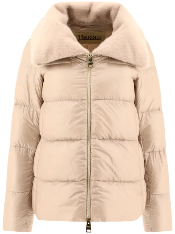 Quilted jacket with fur collar hotsell