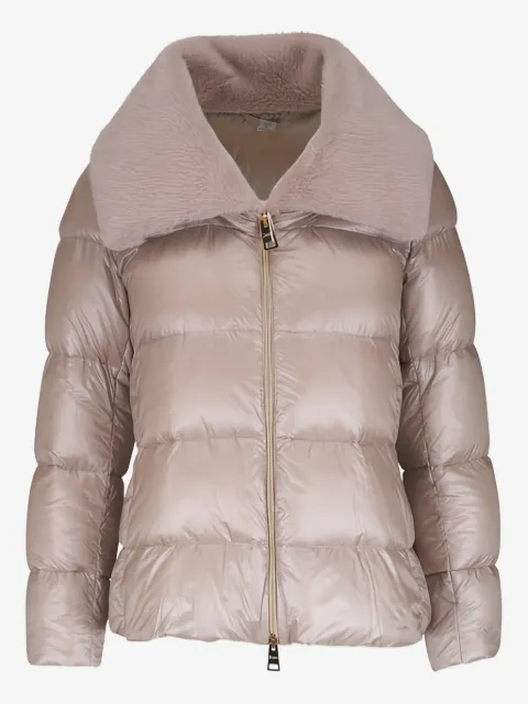 Herno faux-fur collar quilted jacket
