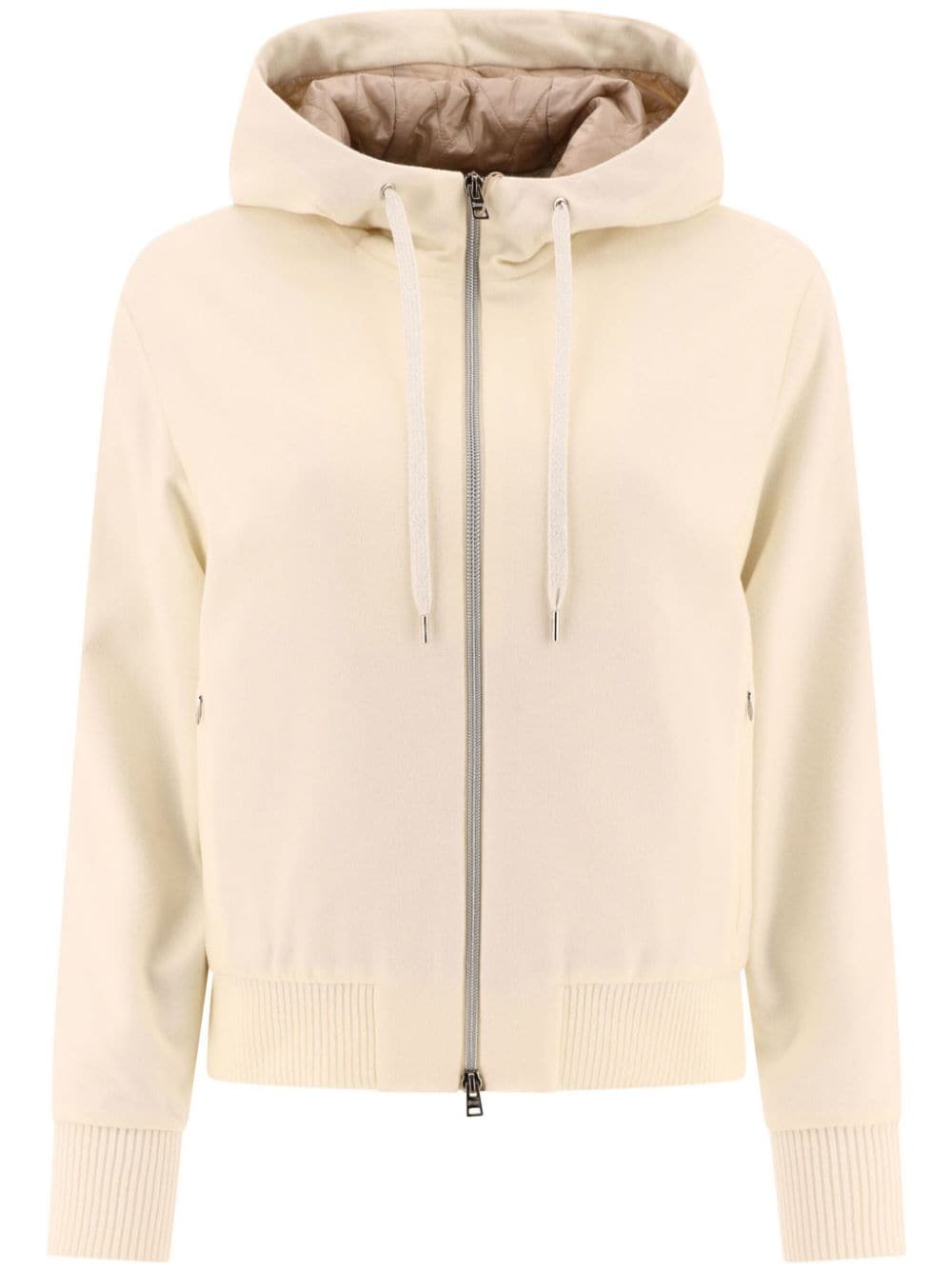Herno zip-up hooded jacket Beige