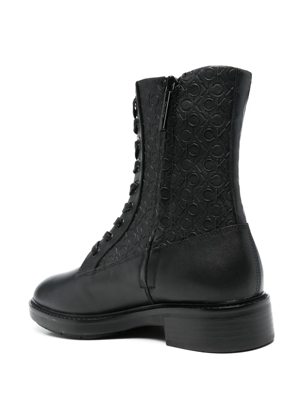 Calvin Klein leather logo boots Black