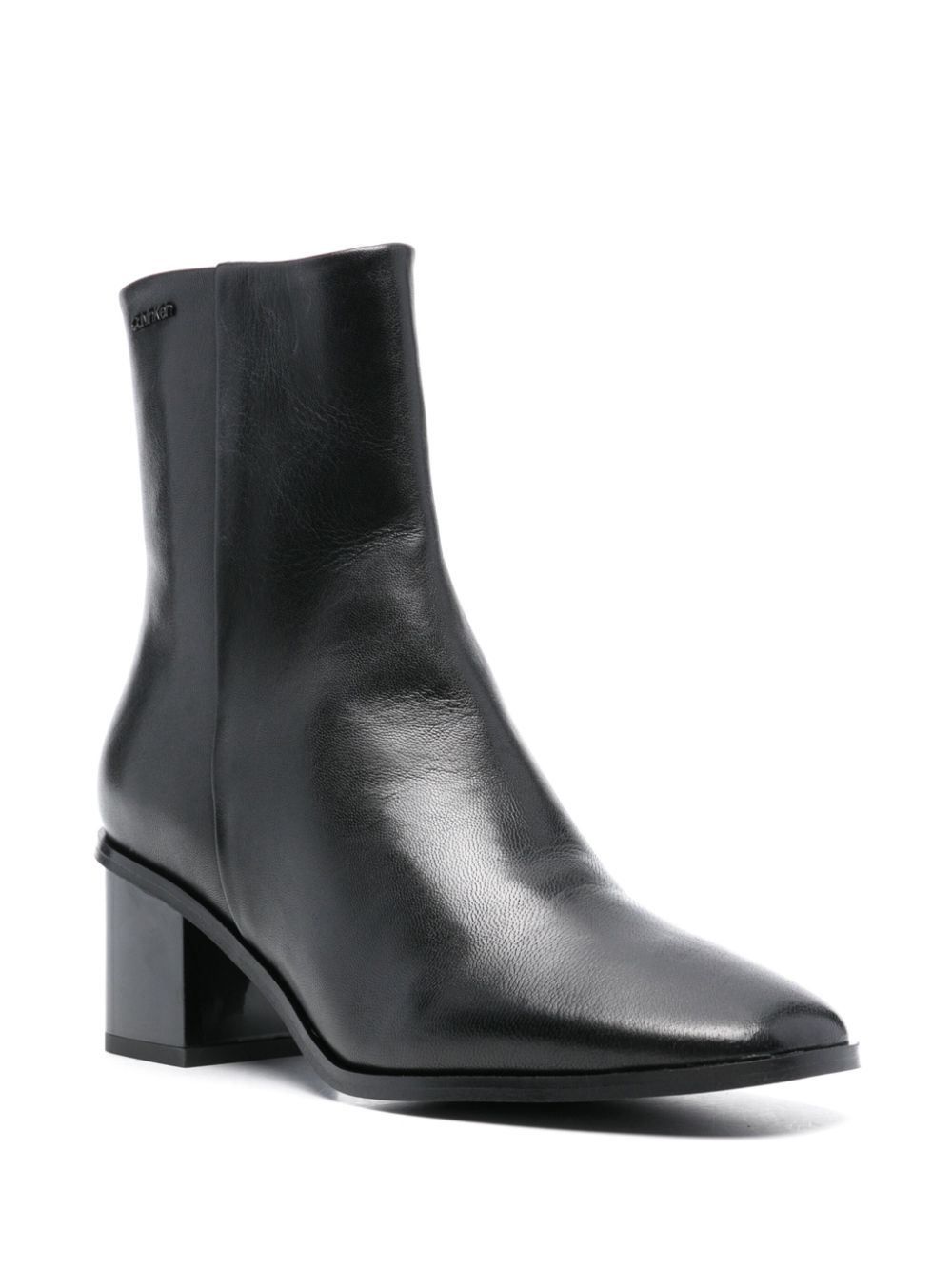 Calvin Klein 50mm leather square-toe ankle boots - Zwart