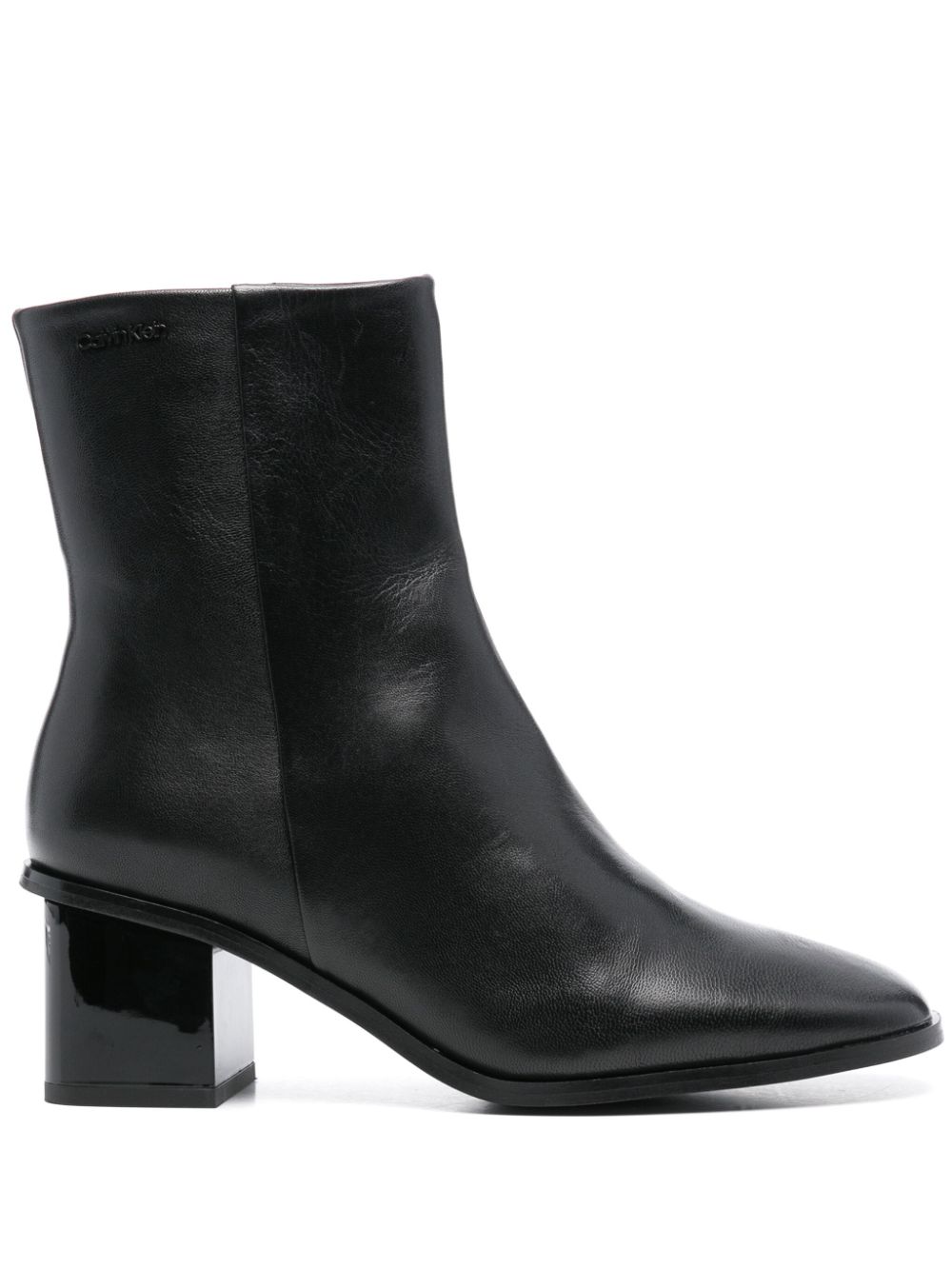 Calvin Klein 50mm leather square-toe ankle boots Black