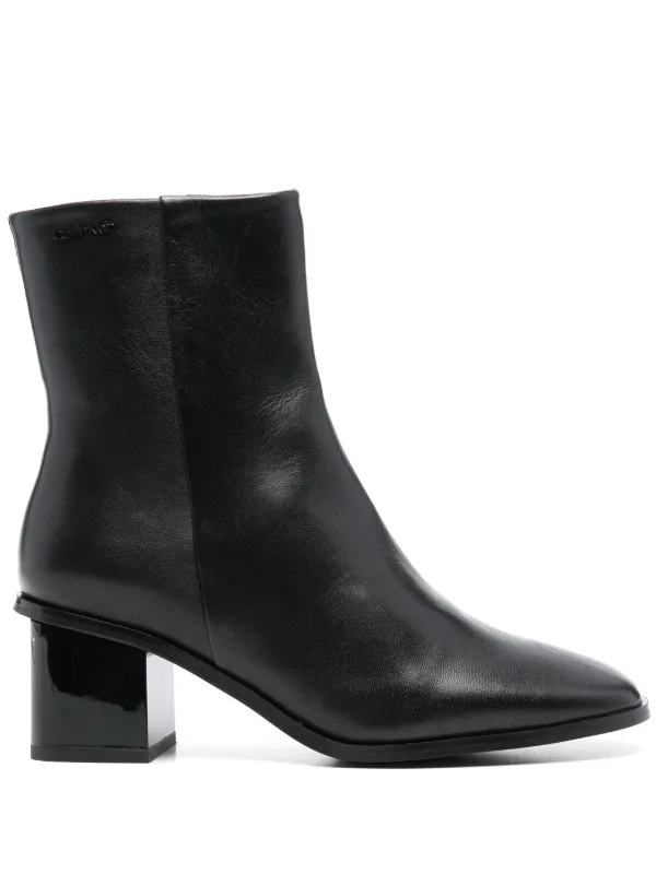 Calvin Klein 50mm Leather square-toe Ankle Boots Black FARFETCH IN