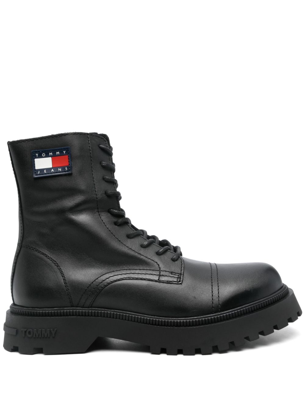 Tommy Jeans leather boots Black