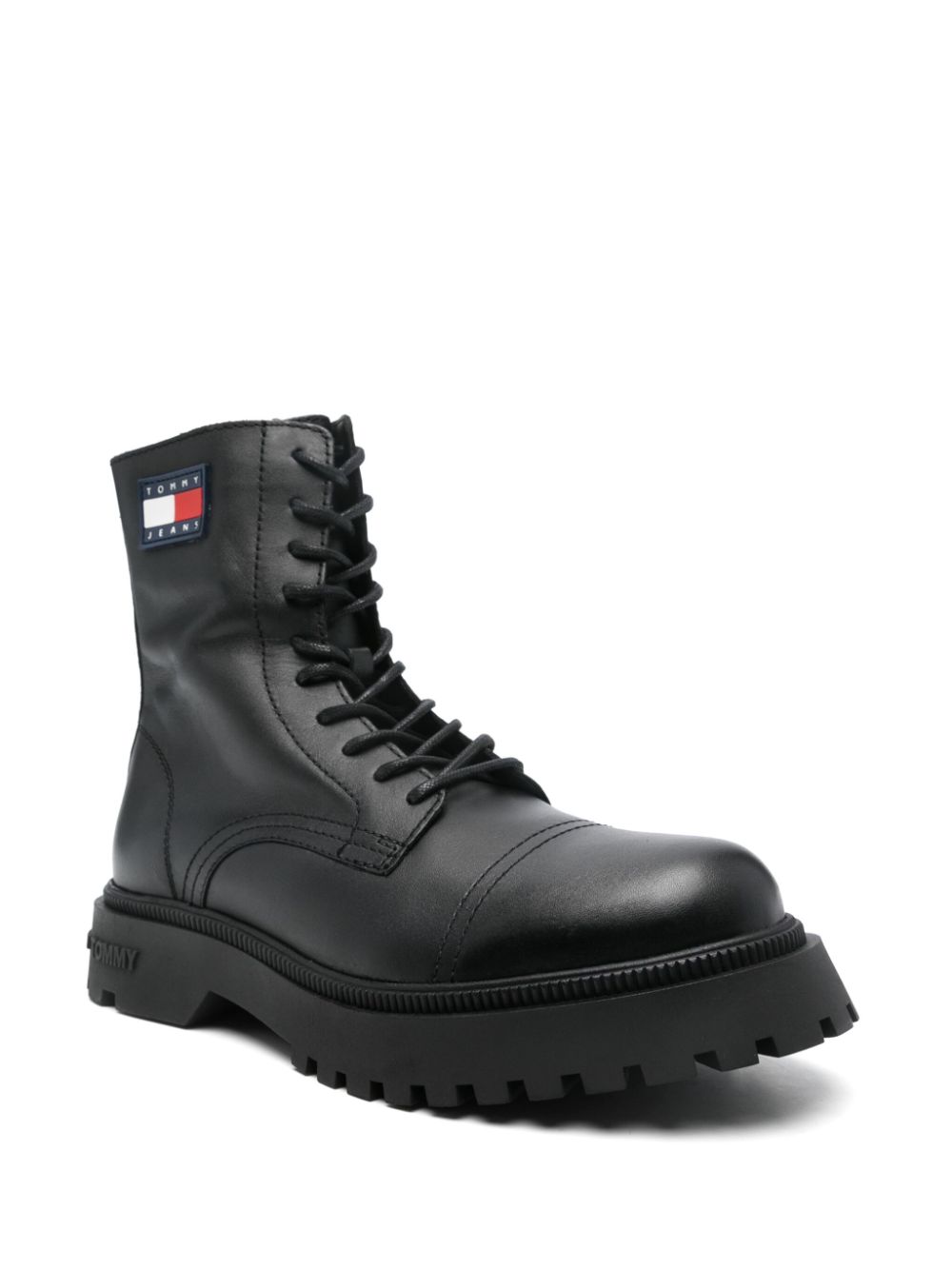 Tommy Jeans leather boots - Zwart