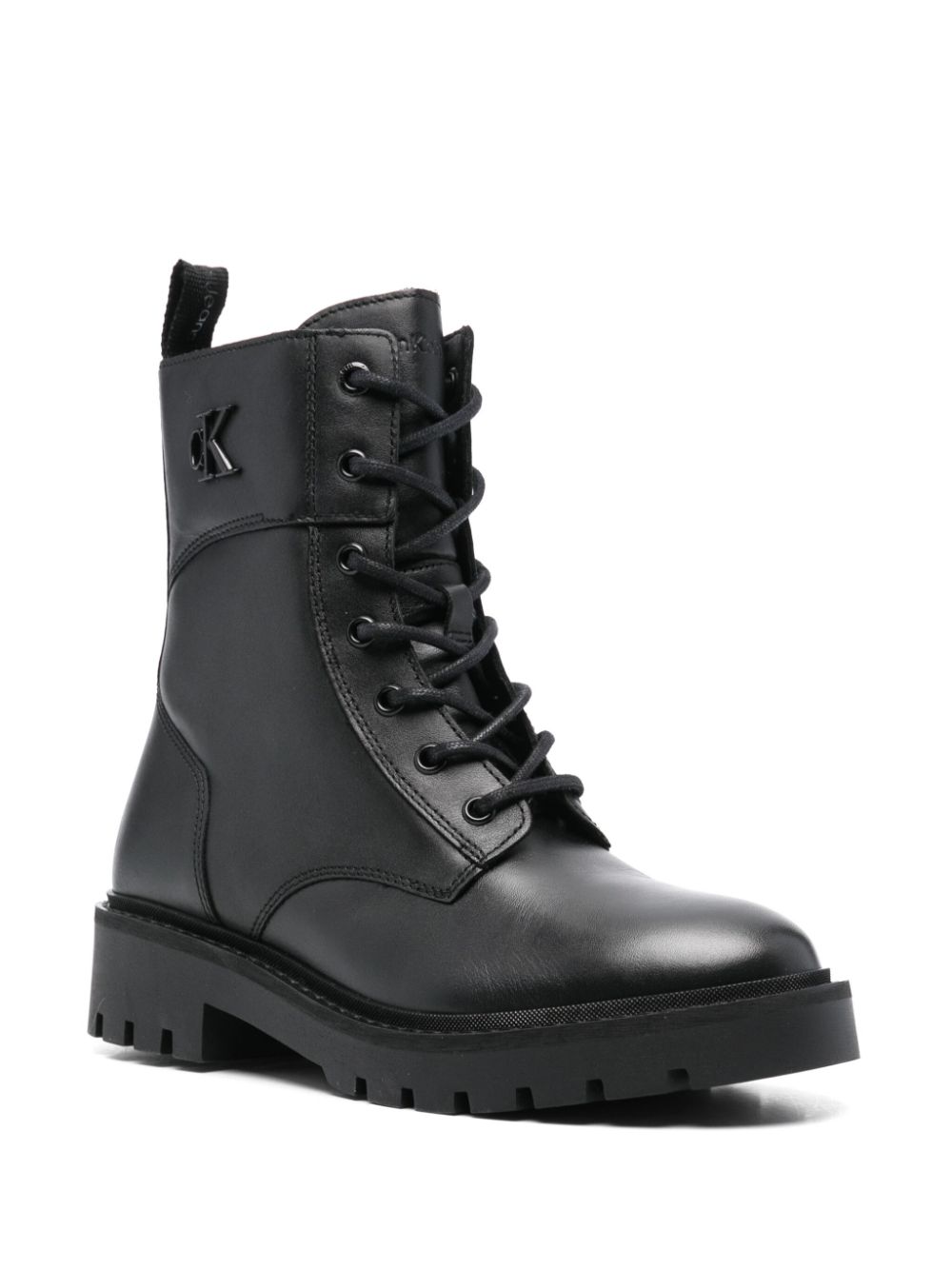 Calvin Klein Jeans leather boots - Zwart