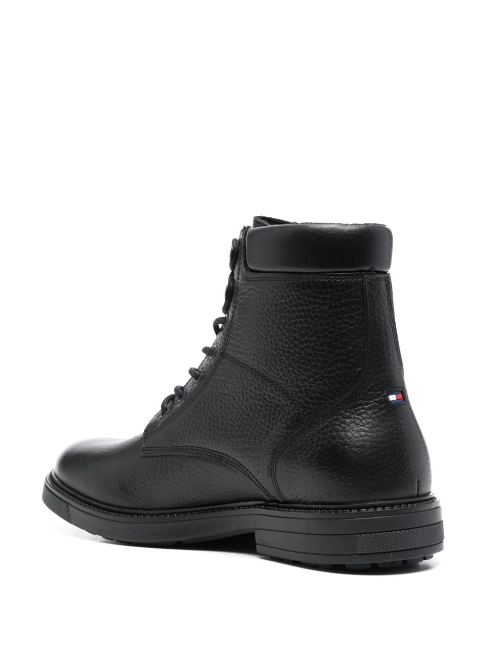 Tommy Hilfiger pebbled-leather boots Zwart