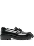 Calvin Klein Jeans monogram-plaque leather loafers - Black