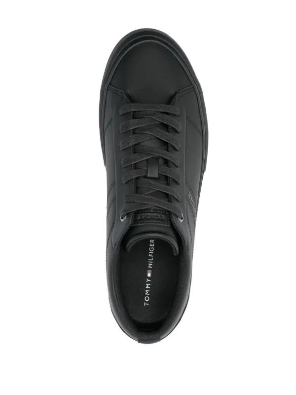 Tommy Hilfiger Leather Sneakers | Black | FARFETCH ZA