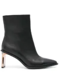 Calvin Klein 75mm leather ankle boots - Black