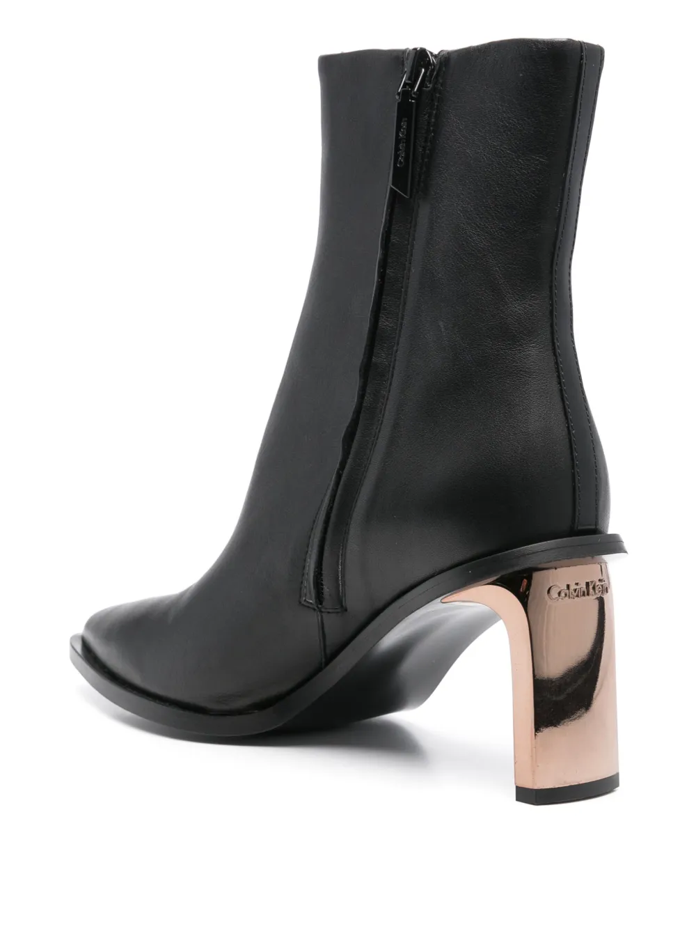 Calvin Klein 75mm leather ankle boots Black