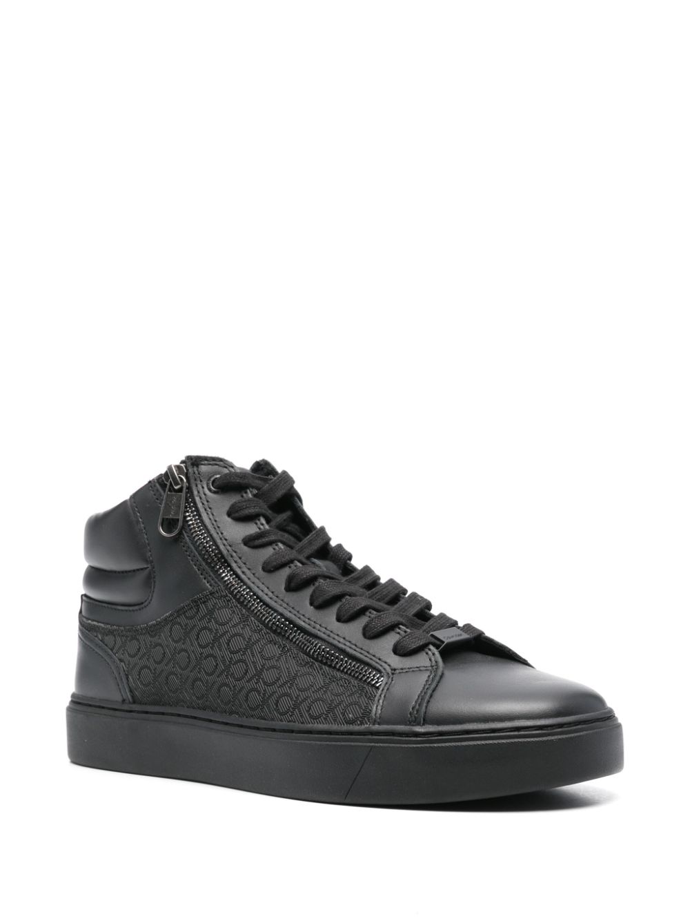 Calvin Klein leather sneakers - Zwart