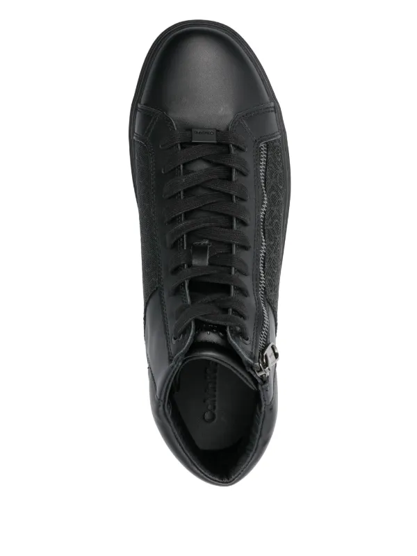Calvin Klein Leather Sneakers Black FARFETCH AU