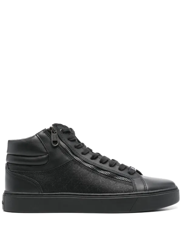 Calvin Klein Leather Sneakers Black FARFETCH IN