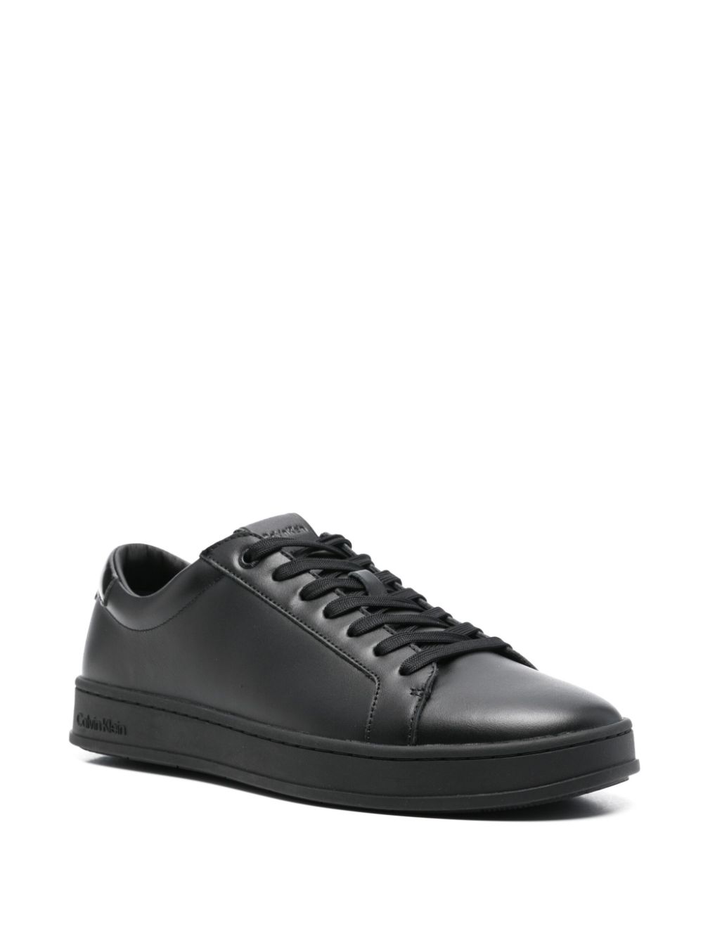 Calvin Klein leather sneakers - Zwart