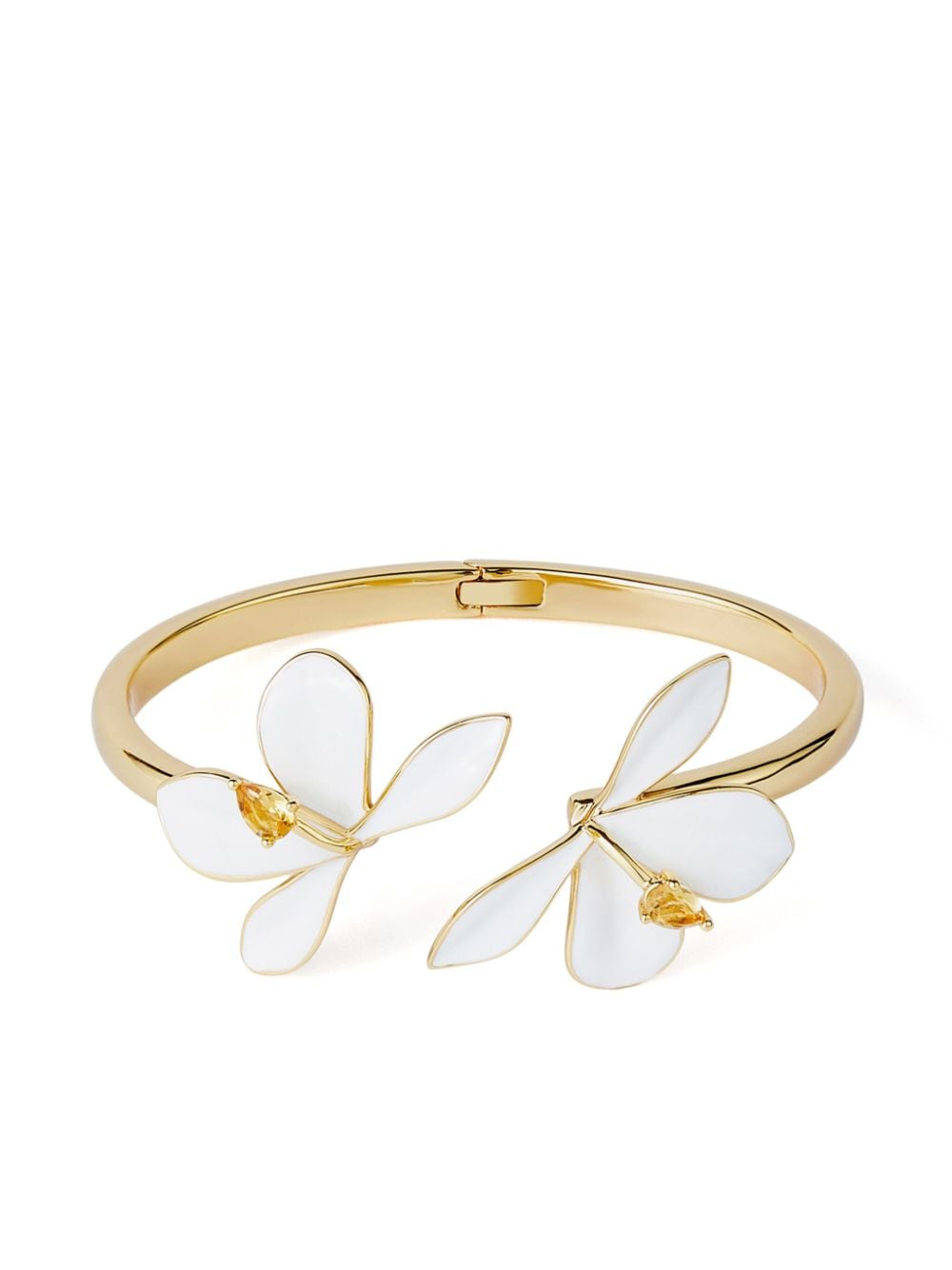 Shop Shanghai Tang Ginger Flower Open-cuff Bracelet In Gold