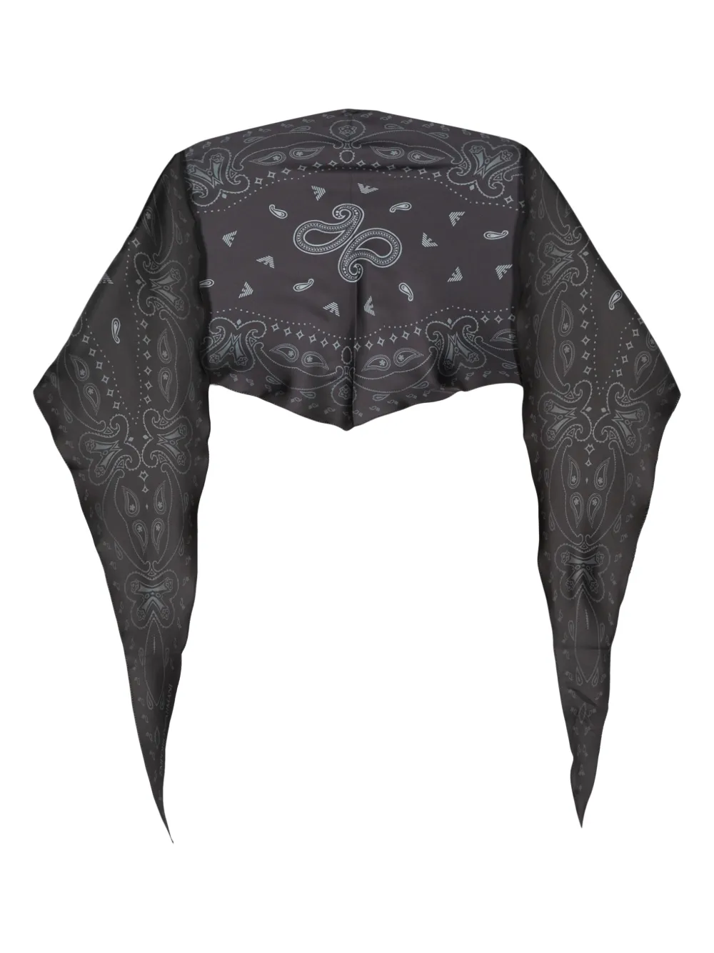 Emporio Armani Satijnen foulard met print Zwart