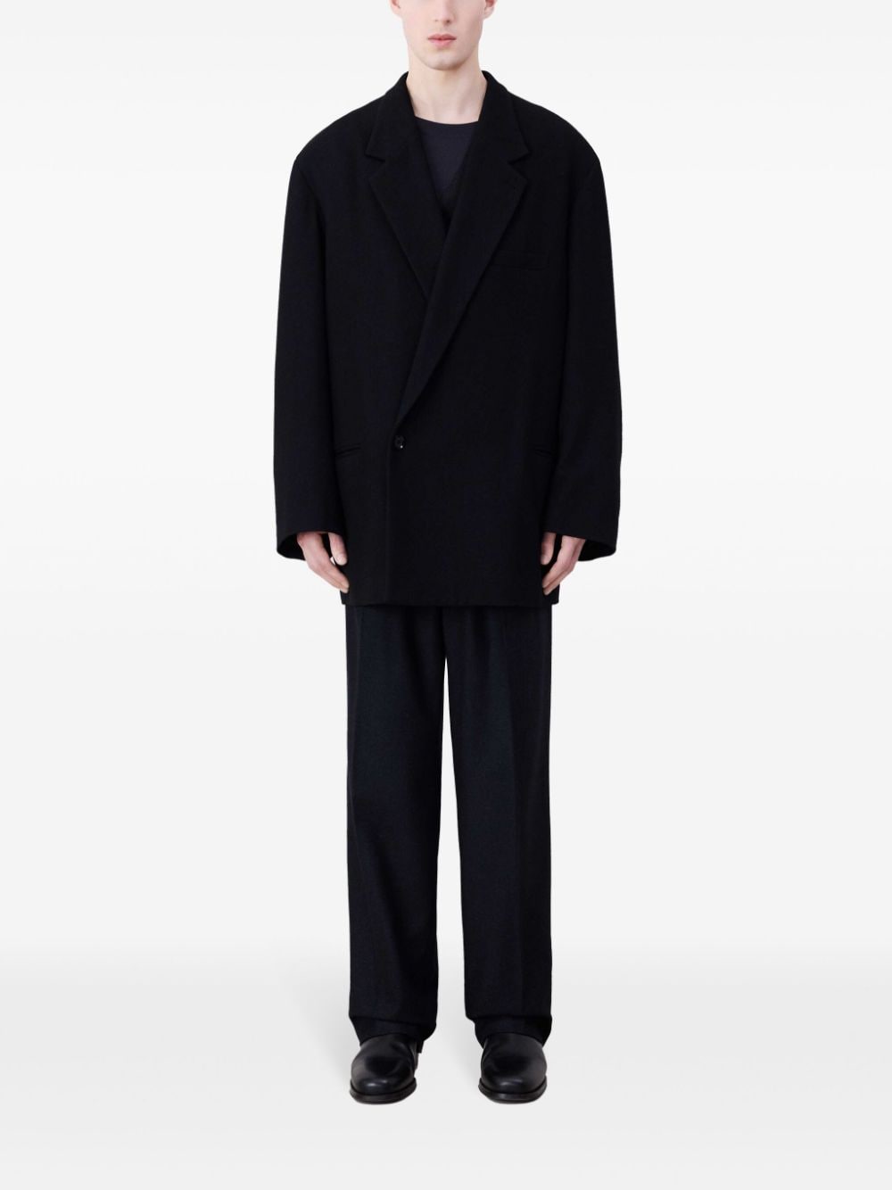 Shop Lemaire Short Double Breasted Coat In Schwarz