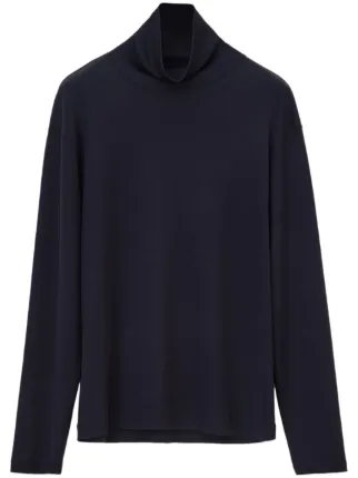 LEMAIRE & SUNSPELL リブタートルネック ネイビー XS Lemaire Turtleneck Top - Midnight Blue | Garmentory