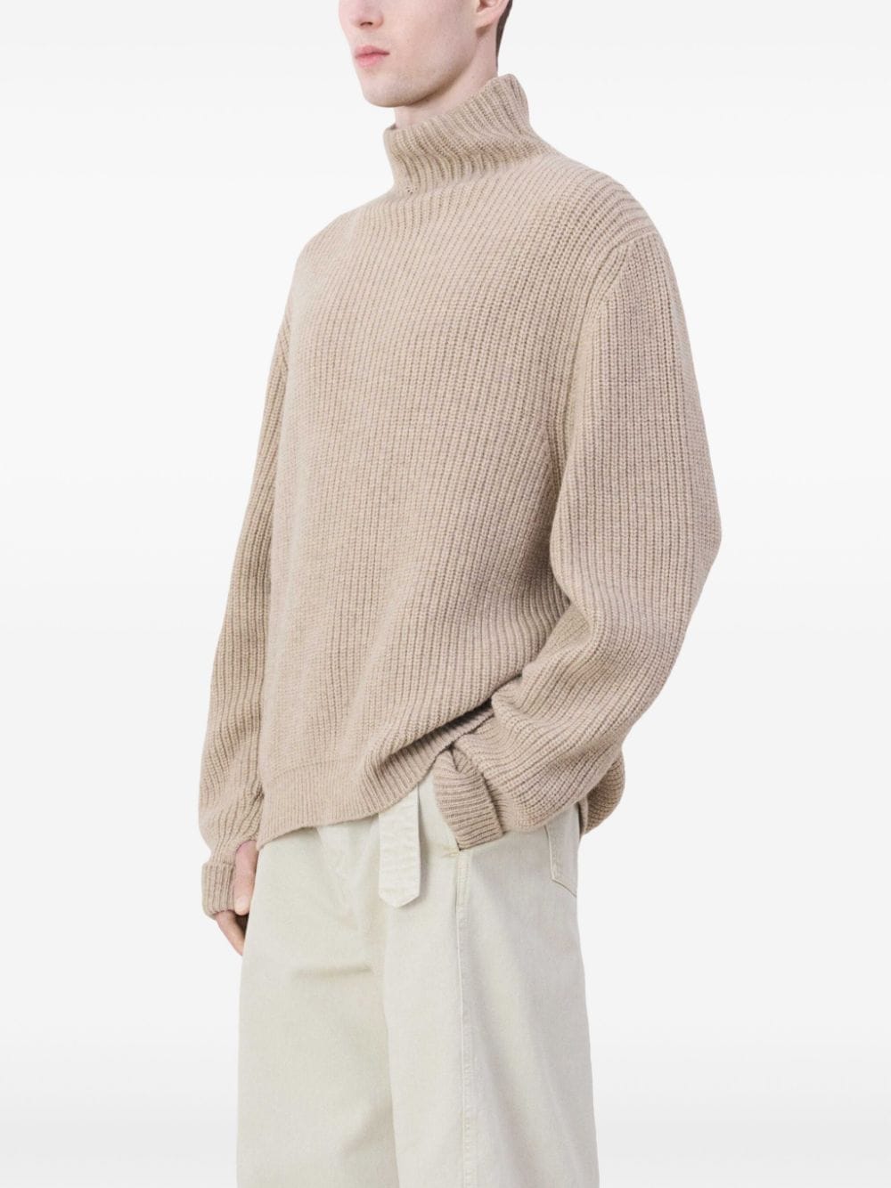 Shop Lemaire High-neck Jumper In Neutrals