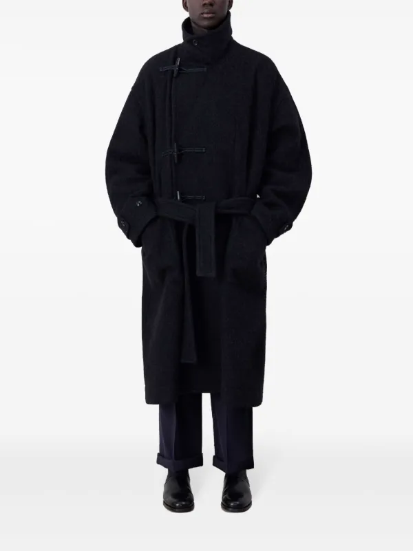 LEMAIRE ベルテッド ダッフルコート | ブラック | FARFETCH JP
