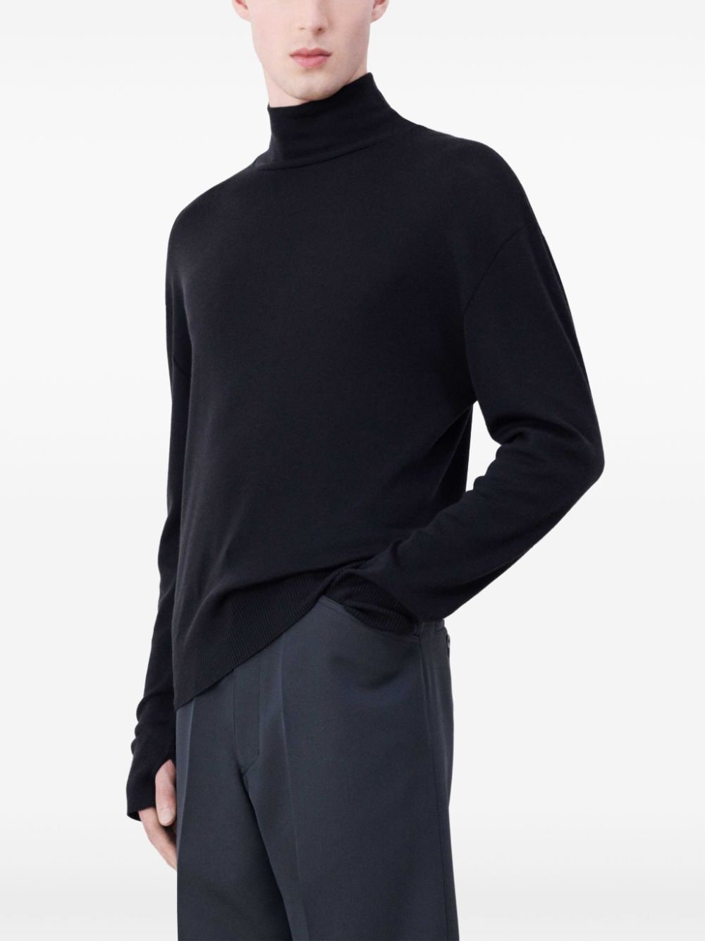 Shop Lemaire High-neck Jumper In Black