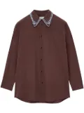 LEMAIRE embroidered collar shirt - Brown