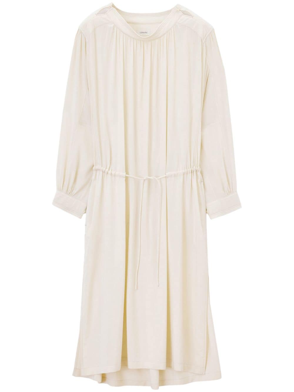 Shop Lemaire House Cotton Midi Dress In Neutrals