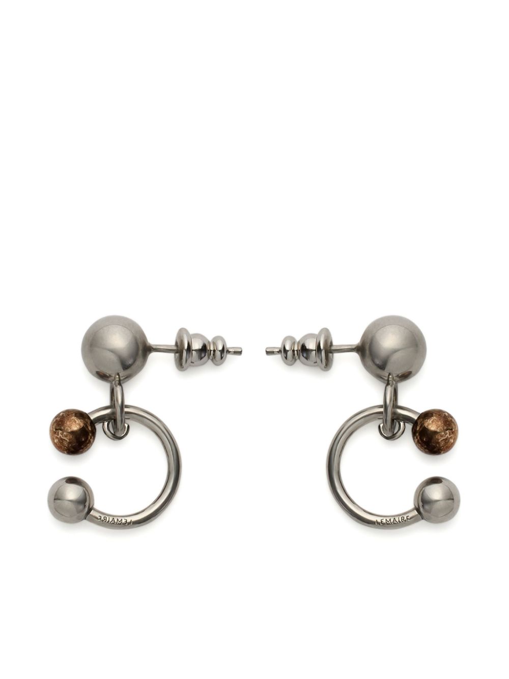 Shop Lemaire Rattle Brass Earrings In Silver