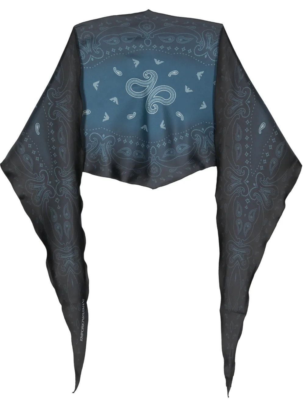 Emporio Armani Satijnen foulard met print Blauw