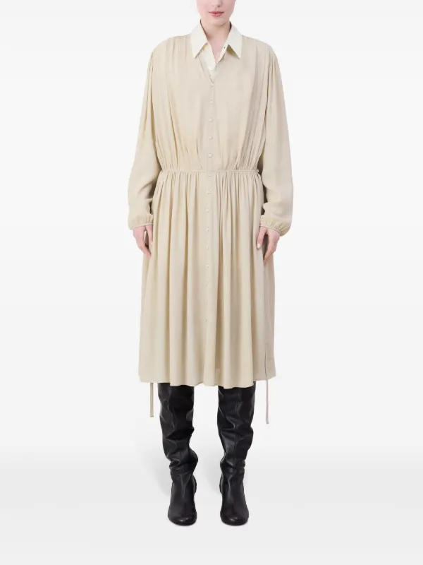 LEMAIRE fully-pleated Midi Dress | Neutrals | FARFETCH