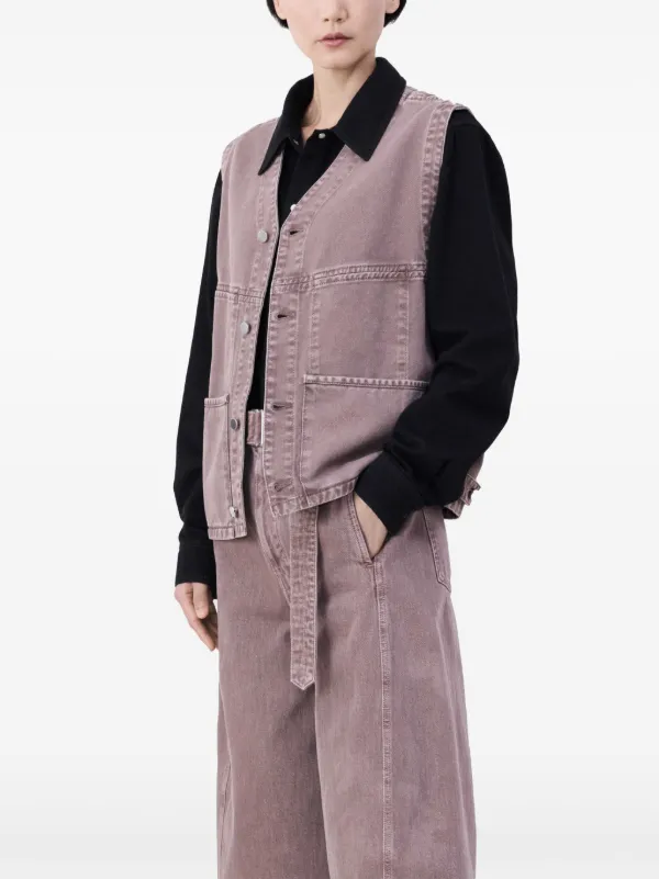 LEMAIRE ノーカラー デニムベスト | パープル | FARFETCH JP
