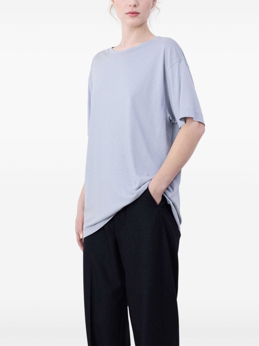 Shop Lemaire Short-sleeve Cotton T-shirt In 灰色