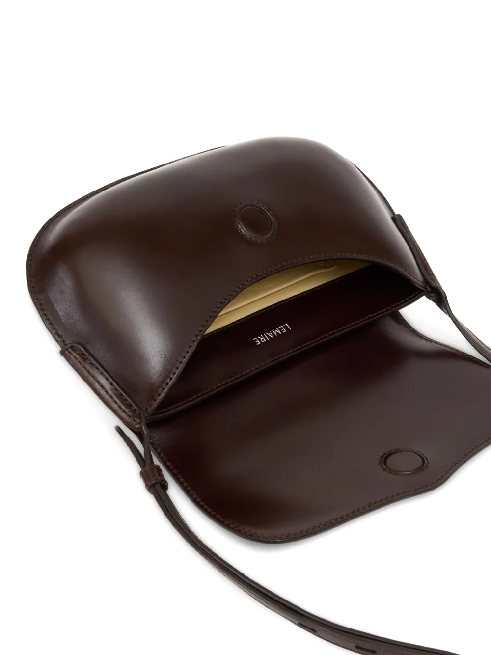 LEMAIRE Belly schoudertas met logoprint Bruin