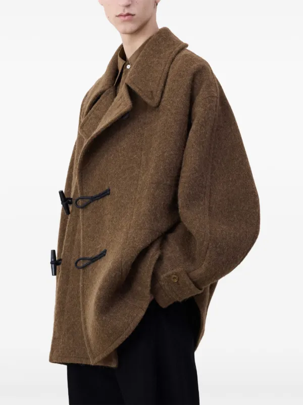 LEMAIRE Belted Felted Duffle Jacket | Brown | FARFETCH CA