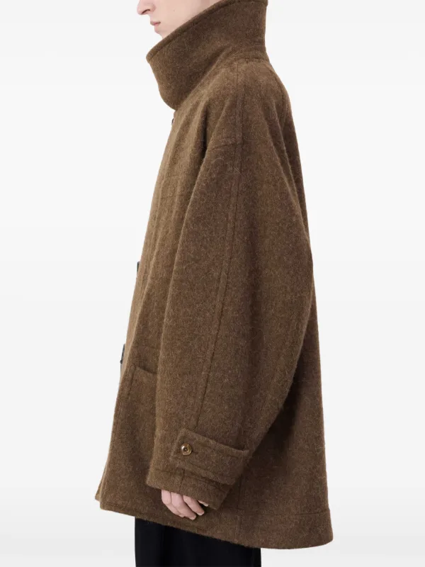 LEMAIRE Belted Felted Duffle Jacket | Brown | FARFETCH JO