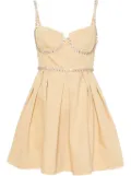 Self-Portrait gem-embellished pleated mini dress - Yellow