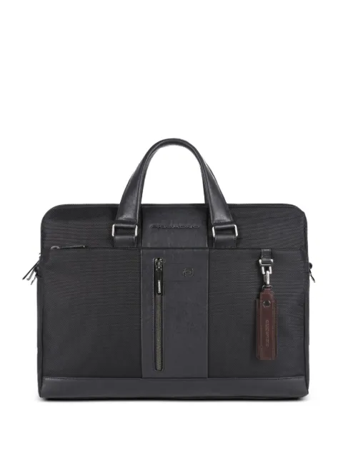PIQUADRO pochette d'ordinateur à logo embossé et empiècements