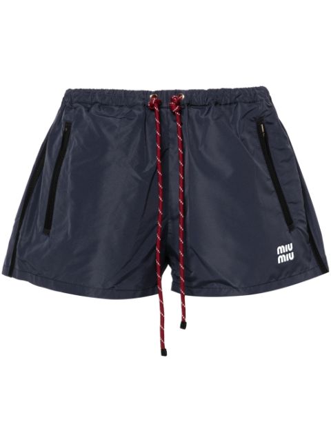 Miu Miu raised logo-detail mini shorts Women