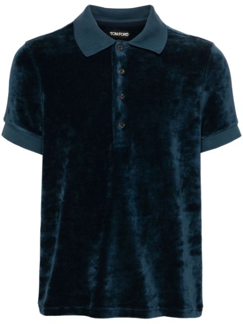 TOM FORD short-sleeve velour polo shirt