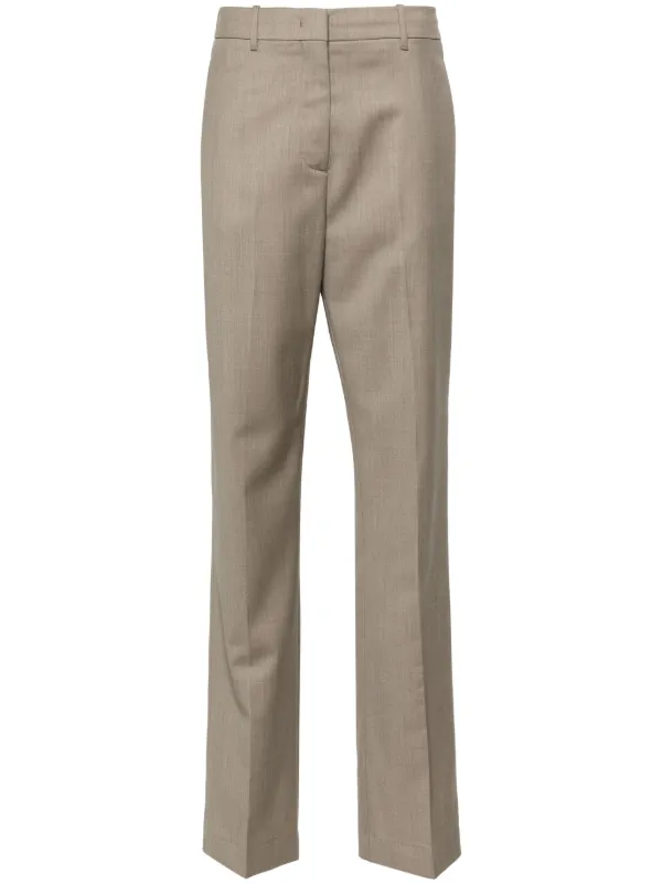 Golden Goose Virgin Wool Straight Trousers in Brown
