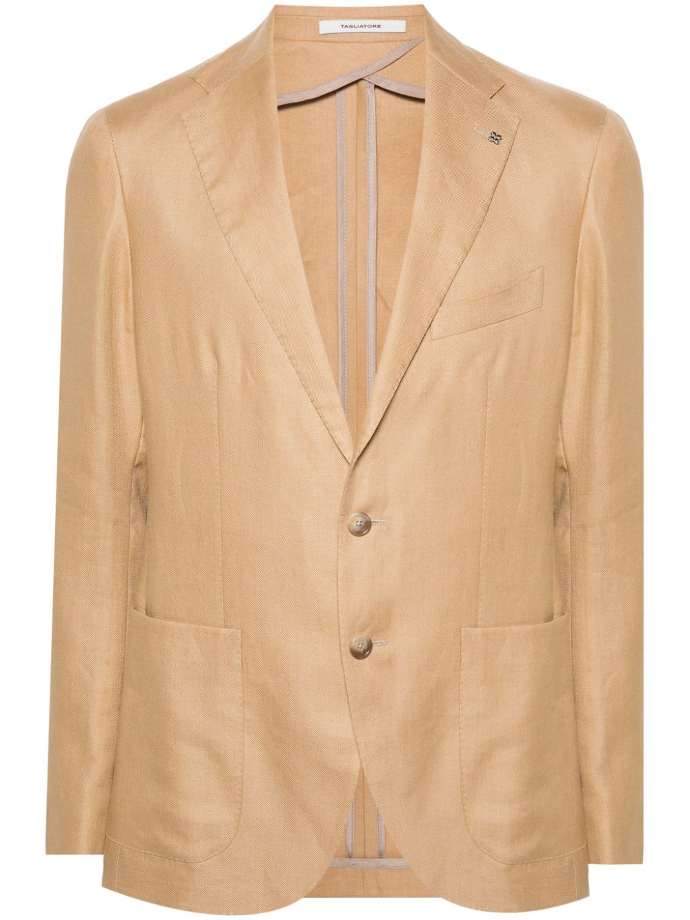 Tagliatore Notched-lapels Single-breasted Blazer In Neutral