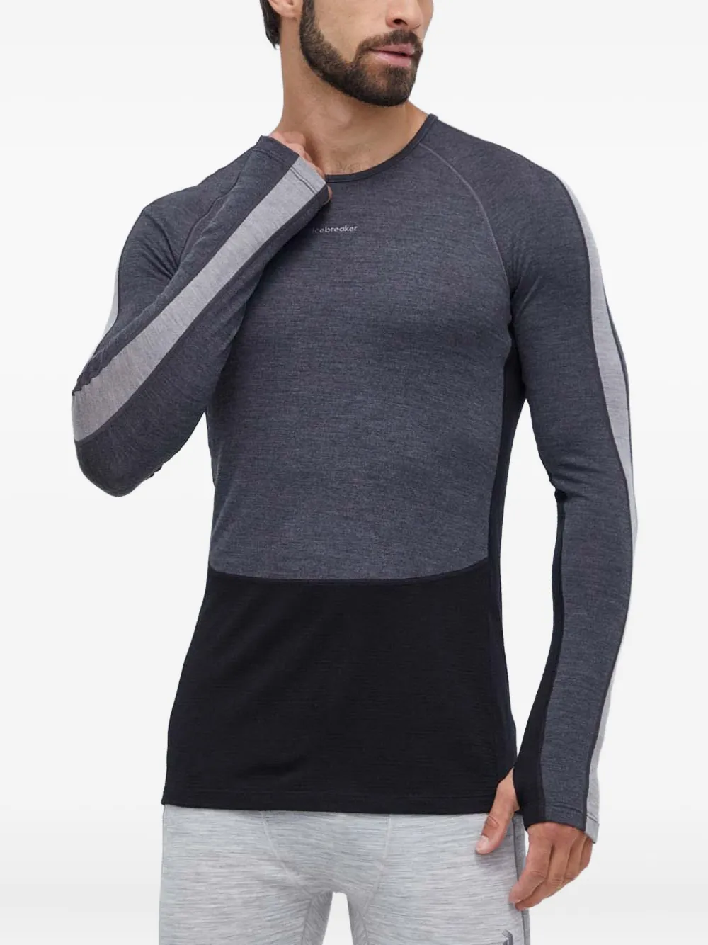 icebreaker playera 260 ZoneKnit™ a panales con mangas largas | gris | Image 1